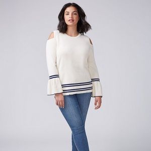 Lane bryant Cold shoulder Bell sleeve sweater